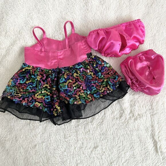 Build A Bear Pink Rainbow Sequin Dress With Panties Lot Of 3 Clothes Toys - Picture 4 of 6